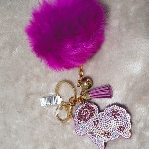 Cheep Faux Fur Ball Pom Pom Key Chain Bag Charm